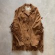 画像5: 【L】70s USA製 Pioneer Wear フリンジ スエードレザージャケット ブラウン 茶■ビンテージ レトロ アメリカ古着 革ジャン ウエスタン (5)