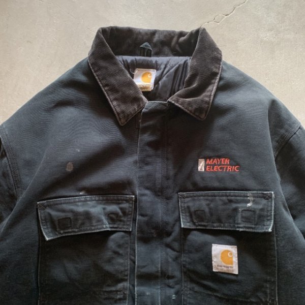 画像2: 【XL/XXL】2000s メキシコ製 carhartt トラディショナルコート ジャケット ブラック 黒■ビンテージ オールド アメリカ古着 カーハート (2)