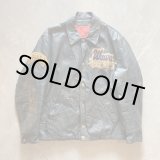 画像: 【XL】70s-80s UNKNWON オールレザージャケット スタジャン ネイビー■ビンテージ レトロ アメリカ古着 革ジャン 襟付き カナダ製