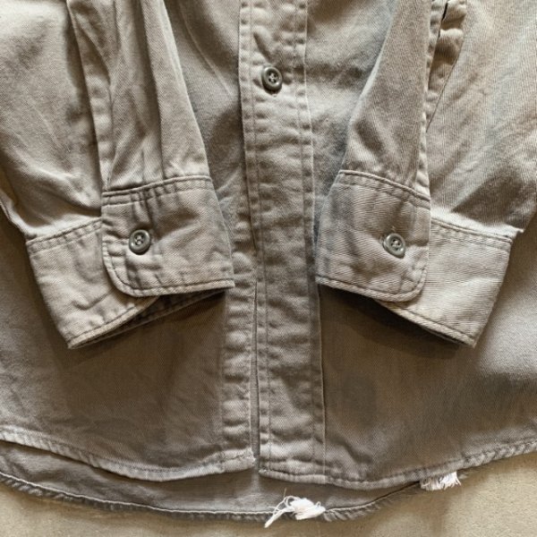 画像7: 【L/XL 16 1/2】60s-70s USA製 Lee マチ付き 長袖ワークシャツ グレー■ビンテージ オールド アメリカ古着 チェトパ コットン (7)