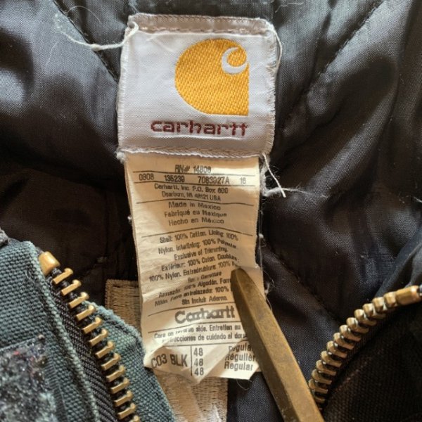 画像4: 【XL/XXL】2000s メキシコ製 carhartt トラディショナルコート ジャケット ブラック 黒■ビンテージ オールド アメリカ古着 カーハート (4)