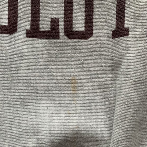 画像4: 【L/XL】Champion リバースウィーブ カレッジプリントスウェット ライトグレー■アメリカ古着 チャンピオン トレーナー 3段カプセル (4)