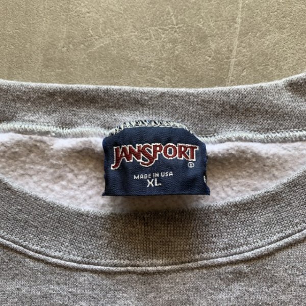 画像4: 【XL】90s USA製 JANSPORT カレッジプリント スウェット グレー■ビンテージ オールド アメリカ古着 トレーナー ジャンスポーツ (4)