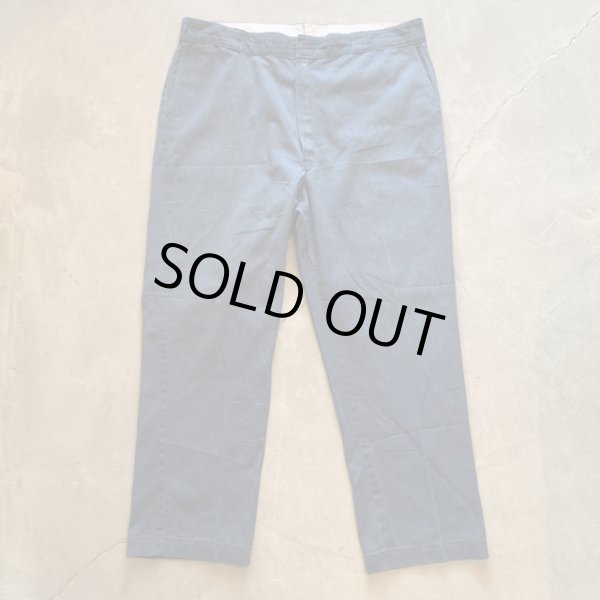 画像1: 【W42】90s USA製 Dickies 874 ワークパンツ ネイビー 紺色■ビンテージ オールド アメリカ古着 ディッキーズ タロンジップ (1)