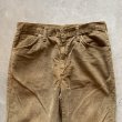 画像2: 【W32(W31)】70s USA製 Wrangler フレア コーデュロイパンツ ブラウン 茶系■ビンテージ オールド アメリカ古着 刺繍 ラングラー (2)