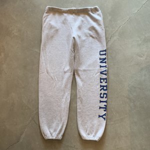 画像: 【L/XL】90s USA製 RUSSELL カレッジプリント スウェットパンツ グレー■ビンテージ オールド アメリカ古着 ラッセル ポケット付き