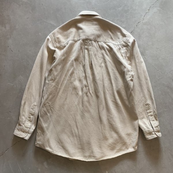 画像9: 【M(L/XL相当)】Eddie Bauer 長袖シャツ ライトベージュ■ビンテージ オールド アメリカ古着 2000s エディーバウアー ネルシャツ (9)
