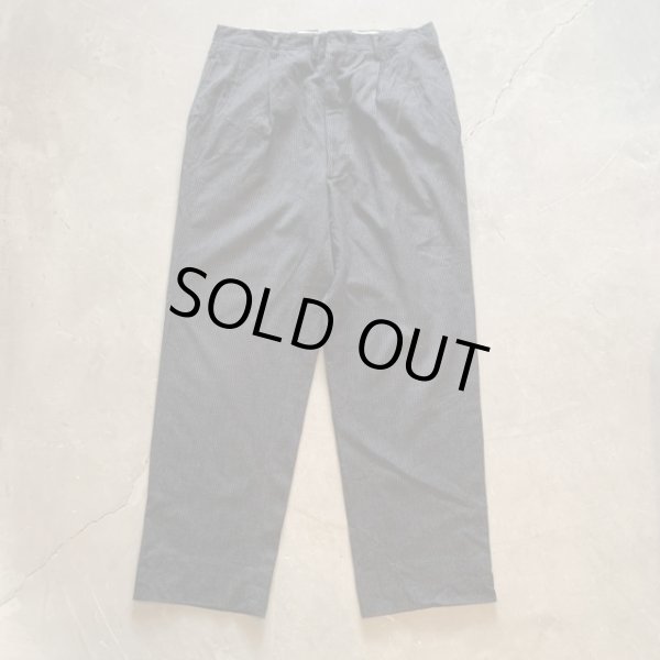 画像1: 【W33】50s-60s UNKNOWN 2タック ウールスラックスパンツ ブラック 黒ストライプ■ビンテージ オールド レトロ アメリカ古着 ロカビリー (1)