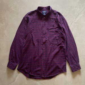 画像: 【L/XL】90s GAP 長袖ボタンダウンシャツ ライトネルシャツ 紺×えんじ ギンガムチェック■ビンテージ オールドギャップ アメリカ古着