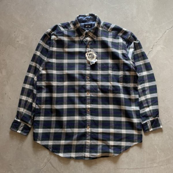 画像3: 【M/L】デッドストック WOODS&GRAY 長袖シャツ 緑チェック■ビンテージ オールド アメリカ古着 90s ボタンダウン (3)