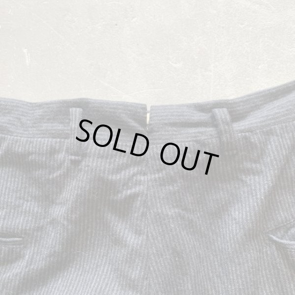 画像9: 【W33】50s-60s UNKNOWN 2タック ウールスラックスパンツ ブラック 黒ストライプ■ビンテージ オールド レトロ アメリカ古着 ロカビリー (9)