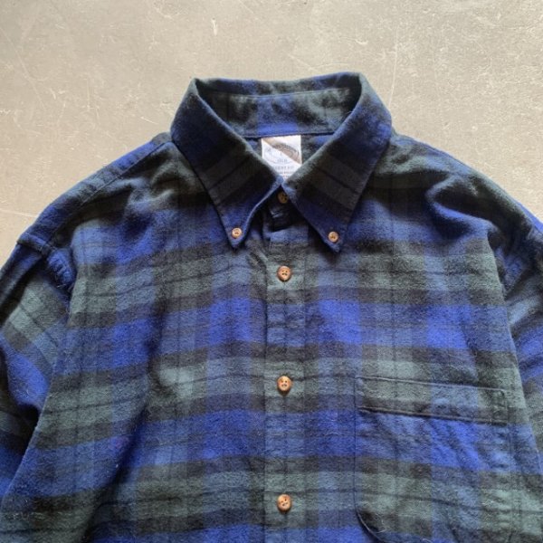 画像2: 【L/XL】ブルックスブラザーズ 長袖ボタンダウンシャツ ライトネルシャツ チェック■ビンテージ オールド アメリカ古着 ブラックウォッチ (2)
