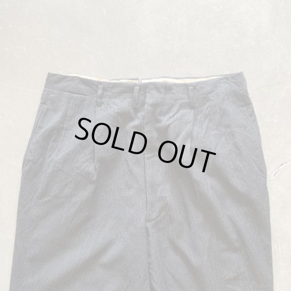 画像2: 【W33】50s-60s UNKNOWN 2タック ウールスラックスパンツ ブラック 黒ストライプ■ビンテージ オールド レトロ アメリカ古着 ロカビリー (2)