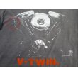 画像2: 80's ハーレー V-TWIN プリントTシャツ M グレー/ビンテージ MC (2)