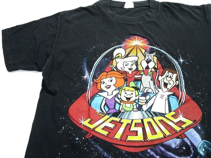 90's USA製 JETSONS プリントＴシャツ L 黒/ビンテージ 宇宙家族