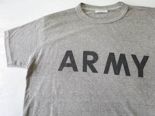 90's 米軍実物 US ARMY プリントTシャツ M 杢グレー/ビンテージ