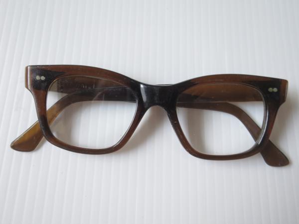 【1084】 60s USA製 ビンテージ眼鏡 セルフレーム   ブラック