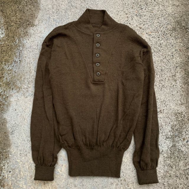 【Vintage】80s usarmy 米軍 ヘンリーネック ニット セーター